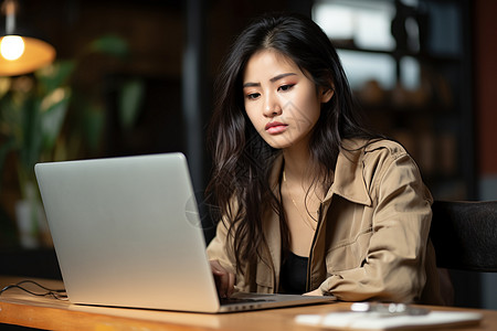 互联网在线学习的美丽女子背景图片