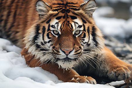 森林中的老虎动物图片