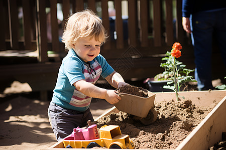 儿童沙坑正在玩沙子的孩子背景