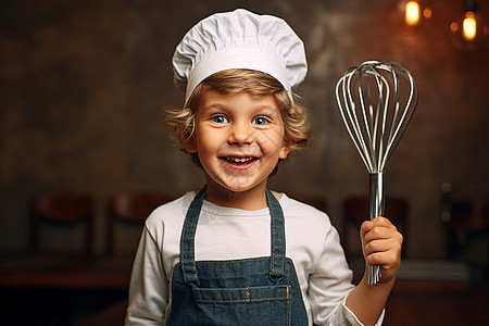 开心的小厨师背景图片