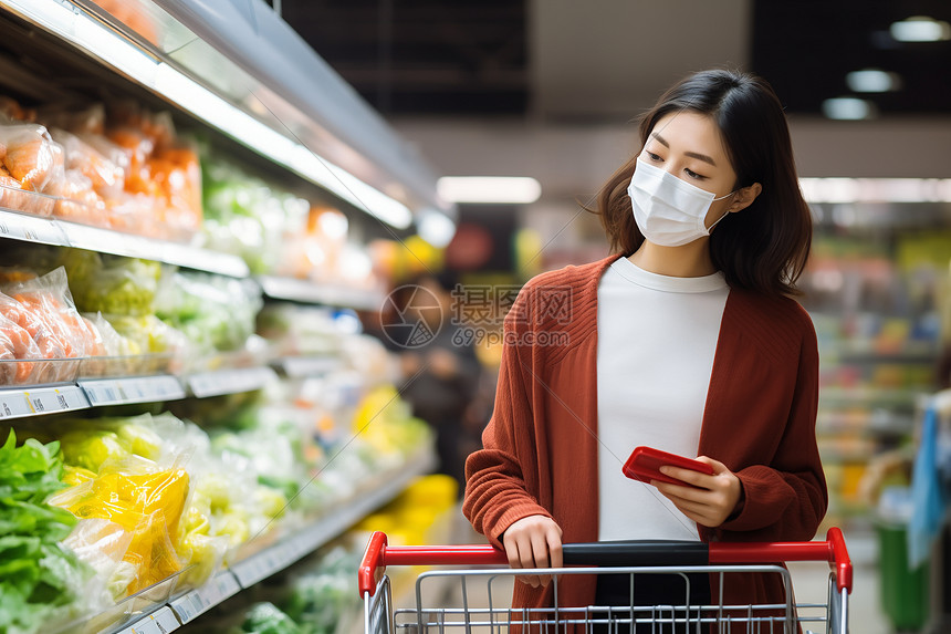 超市内优雅的女士图片