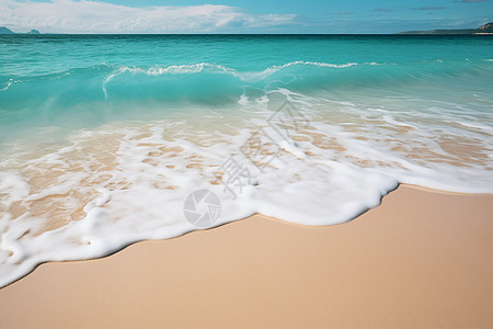 海浪沙滩的美丽景观背景图片