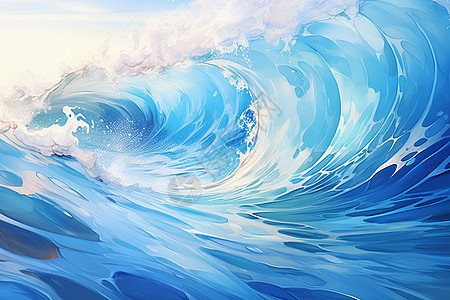 浩瀚蓝海的魔幻插图图片