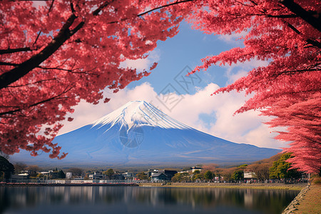 风景优美的富士山景观图片