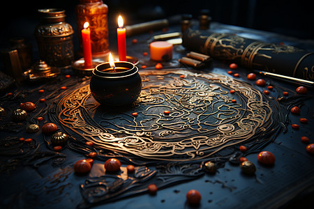 桌面上的蜡烛背景图片