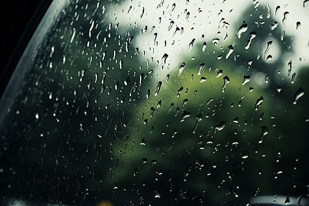 水滴玻璃覆盖着雨水的窗户背景