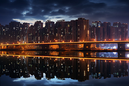 夜幕下的城市风景图片