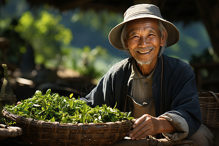 户外开心的老年男士图片