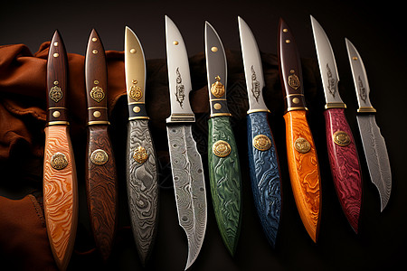 铁质刀具各种形状的刀背景