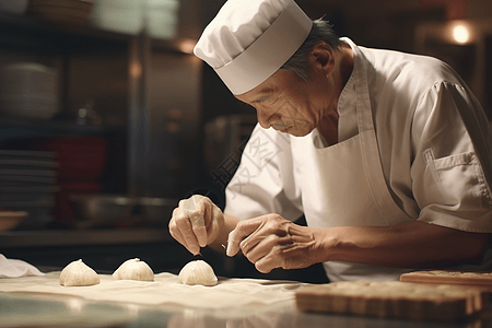 制作美食的厨师背景