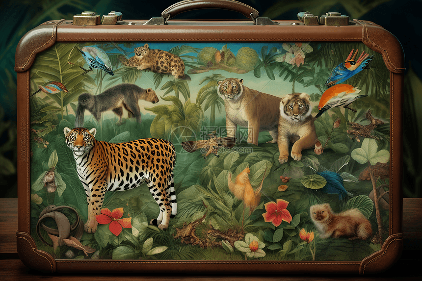 动物主题手提箱图片