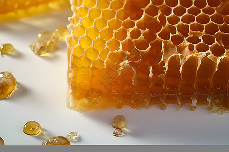 蜂巢中的蜂蜜图片