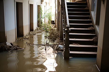 淹没的走廊楼梯图片