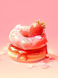 甜蜜的草莓甜甜圈图片