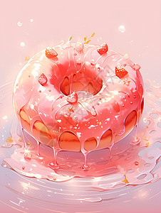 卡通的甜甜圈美食图片