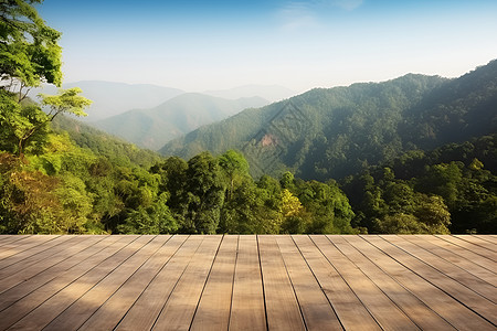 山顶的木质露台图片