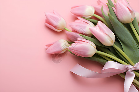 粉红色的郁金香背景图片