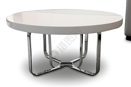 现代白色圆桌背景图片