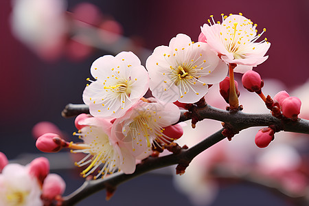 粉色花朵樱花绽放背景