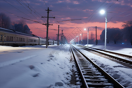 冰雪中的铁路图片
