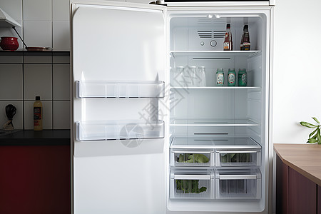 电器背景敞开的冰箱背景
