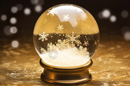 雪地里的魔幻水晶球背景图片