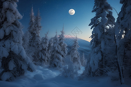冬日树林背景图片