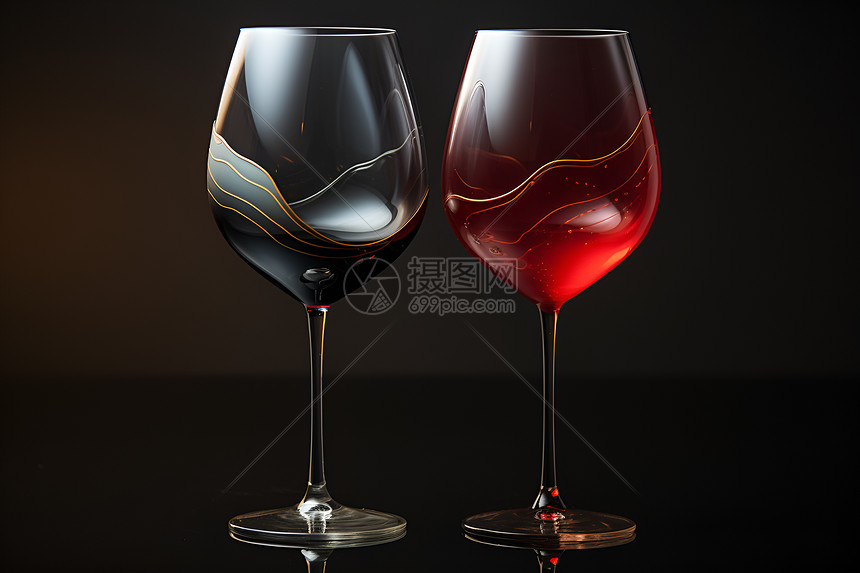 玻璃杯里的美味红酒图片