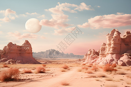 沙漠的炎热岩石背景图片