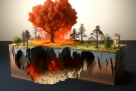 森林火灾背景图片
