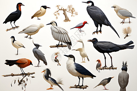 鸟群拼图背景图片