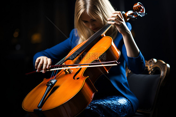 弹奏大提琴的女子图片