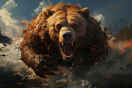 凶猛可怕的棕熊图片
