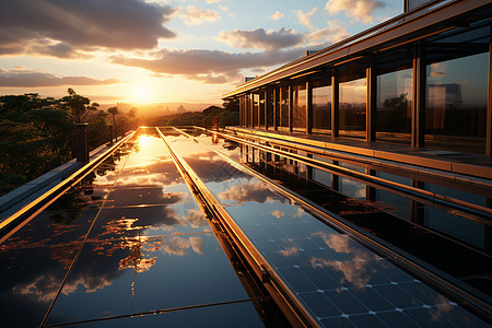 新能源太阳能光伏发电板背景图片