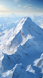 冰雪覆盖的山峰图片
