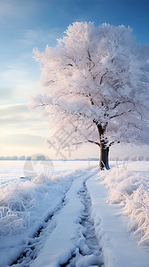 冬日的雪地图片