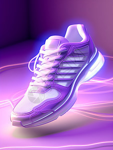 光影下的紫白潮鞋图片