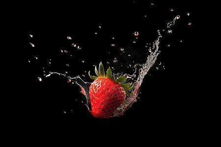 水滴四溅草莓图片