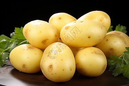 新鲜的土豆根茎类蔬菜高清图片