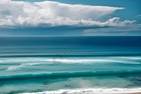 蓝色大海和沙滩蓝色的天空和大海背景