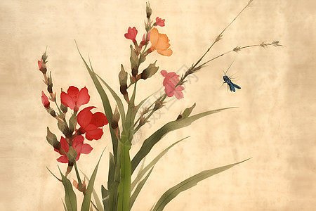 中国风花鸟画背景图片
