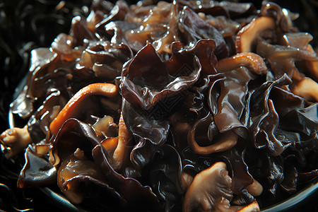 美食艺术黑菇浇汤图片
