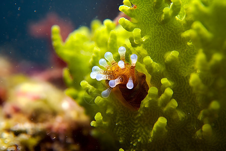 热带海洋中的珊瑚植物群图片