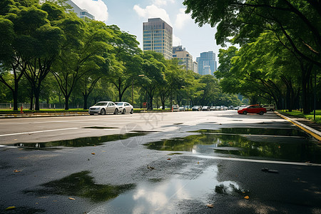 平坦的城市道路图片