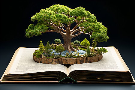 书中的大树背景图片