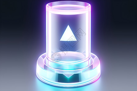 玻璃柱中闪耀的三角体图片