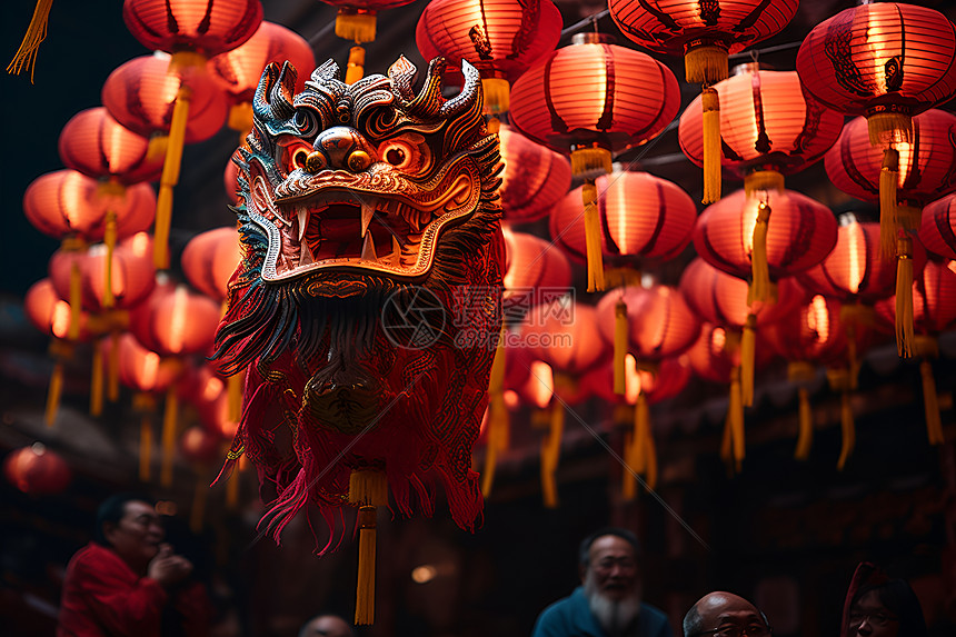 节日舞狮传统图片