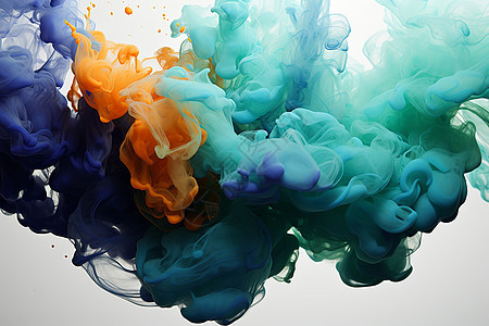 色彩漩涡的水墨液体图片