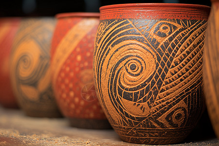 复古工艺的多彩陶罐图片