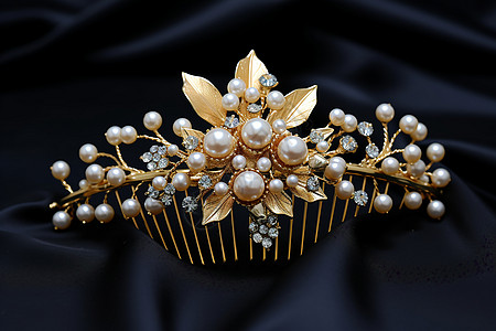 奢华昂贵的珍珠发簪背景图片